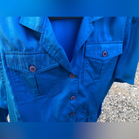 Vintage Leslie fay blue western square dress - Picture 8 of 14